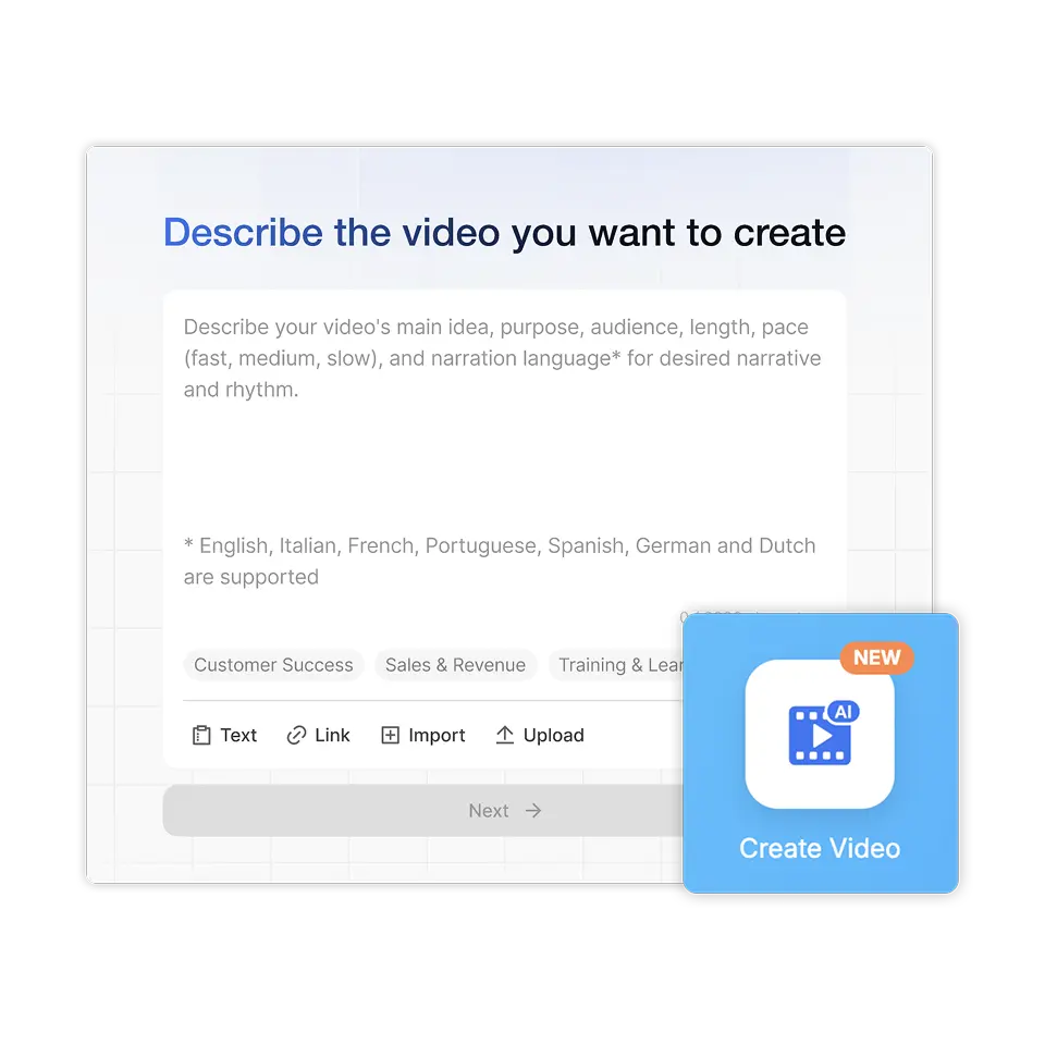Start your project in Visla personalized AI video creator by clicking Create Video.